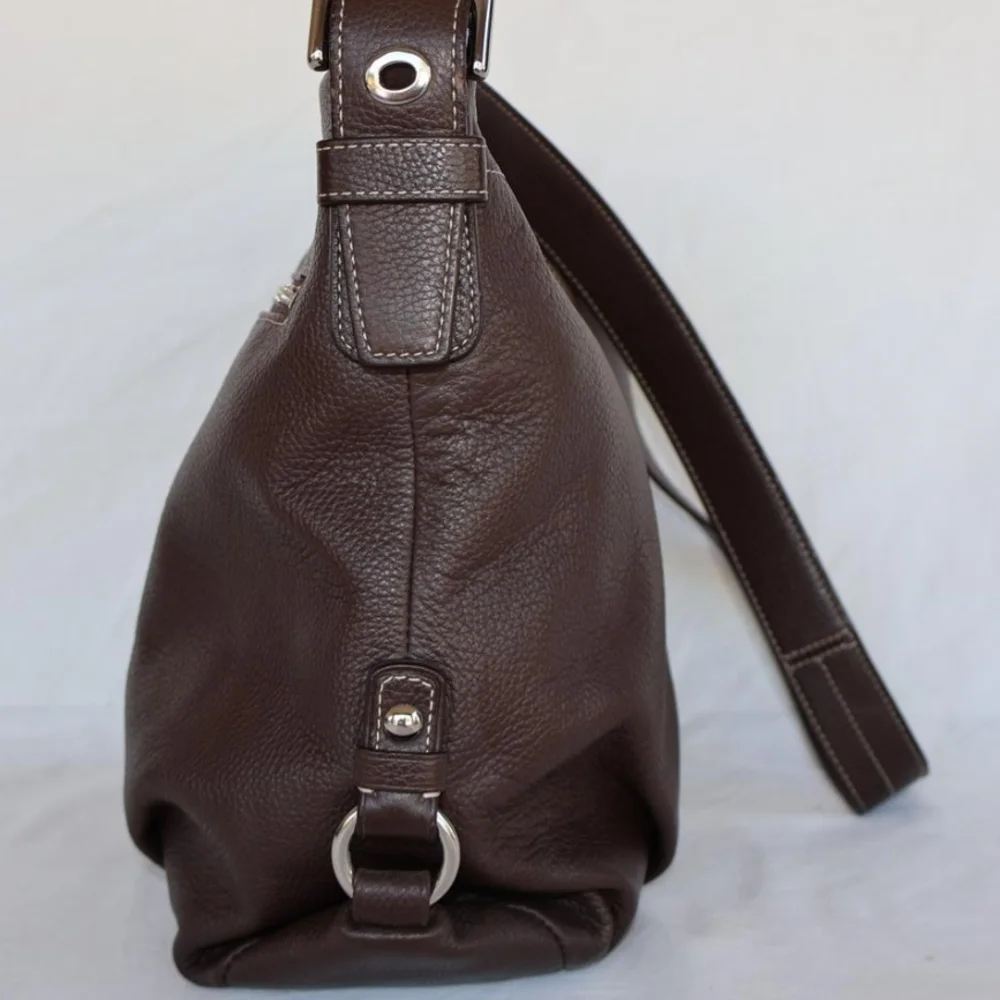 Authentic Coach Brown Pebble Leather Duffle Convertible crossbody shoulder bag - Picture 9 of 10